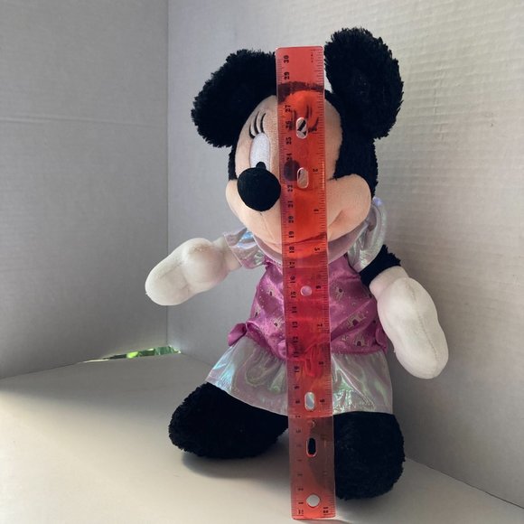 Vintage Disney Parks Minnie Mouse Plush Stuffed Animal Pink Castle Dress - Picture 16 of 16